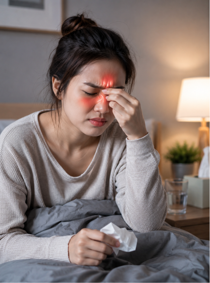Tại sao nằm xuống bị nghẹt mũi vào ban đêm"